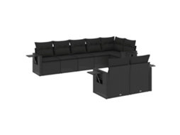 Garden Sofa Set, Garden Sofa Sets Vidaxl Preto Rattan / Vime (n/a)