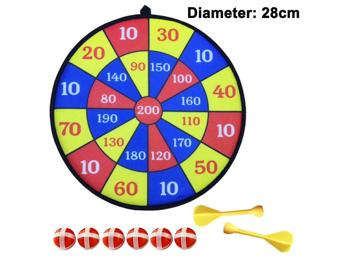 Conjunto de 1 Jogo de Dardos para Crianças Alvo de Dardos de Tecido Grande com 6 Bolas Pegajosas e Um Gancho de Jogo de Dardo Seguro, JEDBESETZT