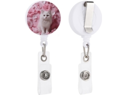 Clipe Retrátil Crachá, Com Estampa De Gatinho Fofo E Coração, Ideal Enfermeiros, Médicos, Funcionários De