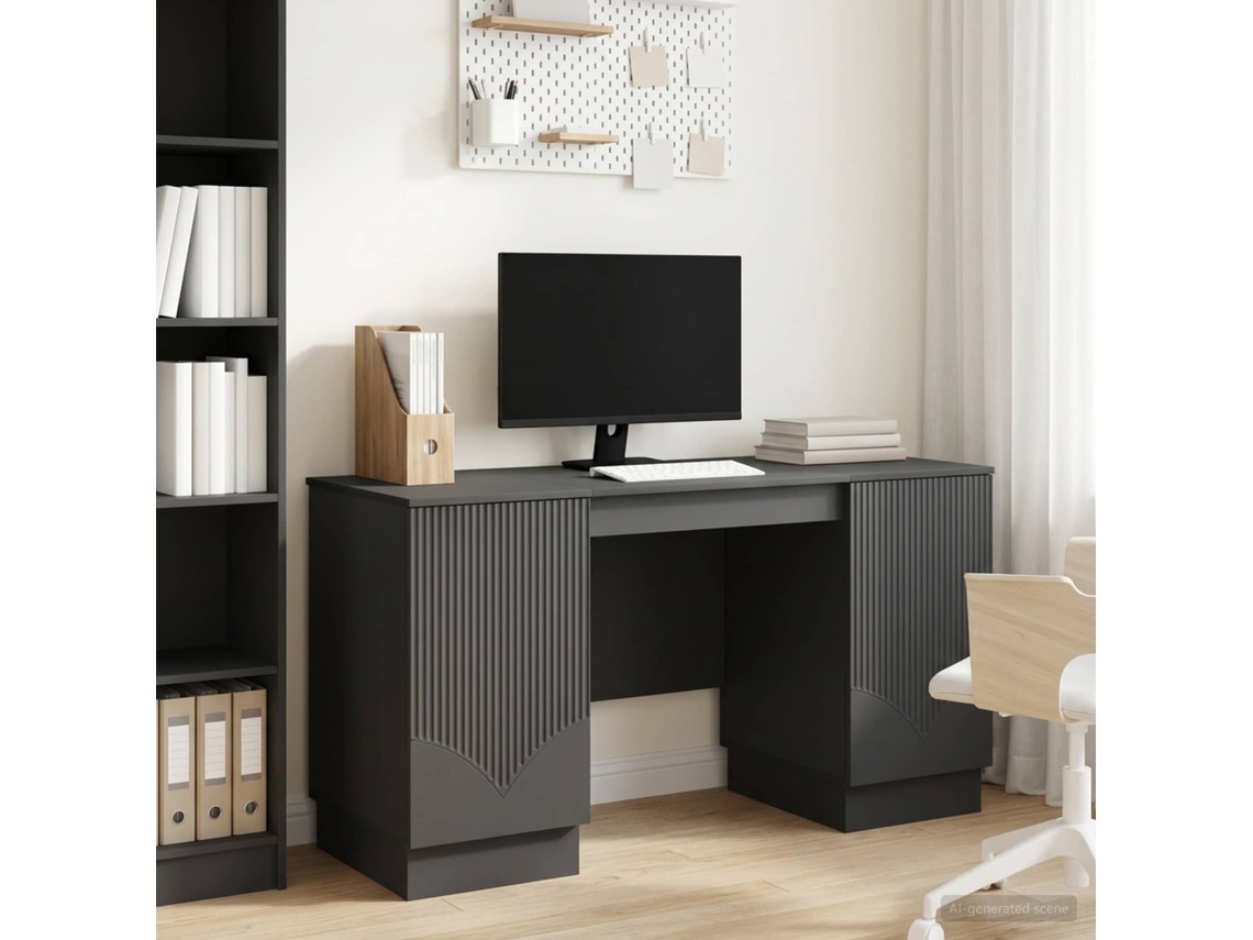 Vidaxl Mesa Preto 142,5 X 50 X 75 Cm Derivados De Madeira