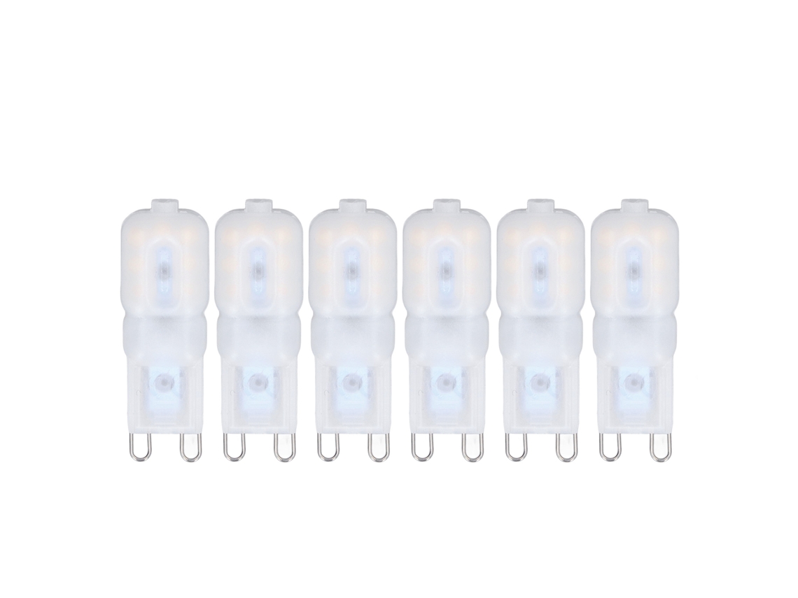 6pcs lâmpada LED G9 regulável 3W 360 graus luz branca natural 110-140V para lâmpadas de teto e pendentes | S/MARCA
