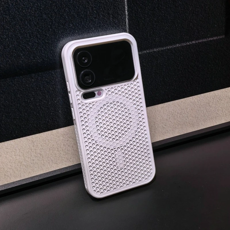 Capa Protetora Fosca Com Cobertura Total, Malha Magnética Em Formato De Colmeia Para Dissipação De Calor (branca) Para Xiaomi 17 Pro