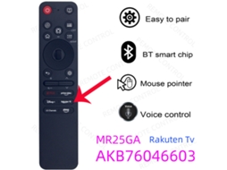 Comando de TV para LG Mr25ga AKB76046603 Rakuten TV com controle de voz e air mouse XIAOMOYU