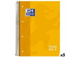 Caderno Oxford Classic Amarelo A4 80 Folhas (5 Unidades)