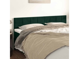 Vidaxl Cabeceiras Verde-escuro 160x5x78/88 Cm Veludo