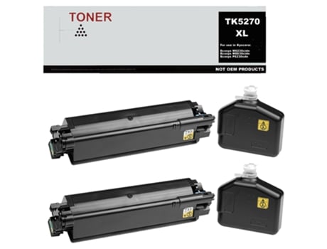 Pack 2 Cartuchos de Toner Compatível com Kyocera Tk5270 Xl