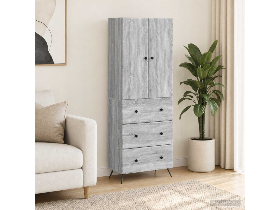 Vidaxl Conjunto De Gabinete 2 Unid. 66 X 34,5 X 90 Cm Sonoma Cinzento
