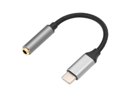 Mali adaptador Usb c para 3.5mm Jack de Áudio Auxiliar com Cabo Nylon Compatível com Xiaomi Huawei Oneplus