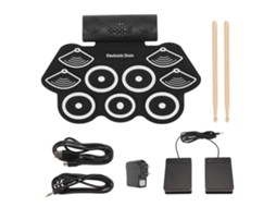 Bateria Eletrônica Portátil Com Bluetooth E Gravador
