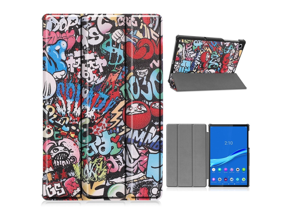 Capa Triple Double Coil com estampa de grafite para Lenovo Tab M10 FHD Plus