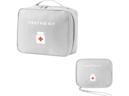 Conjunto De 2 Bolsas Portáteis Emergência Para Medicamentos(cinza)