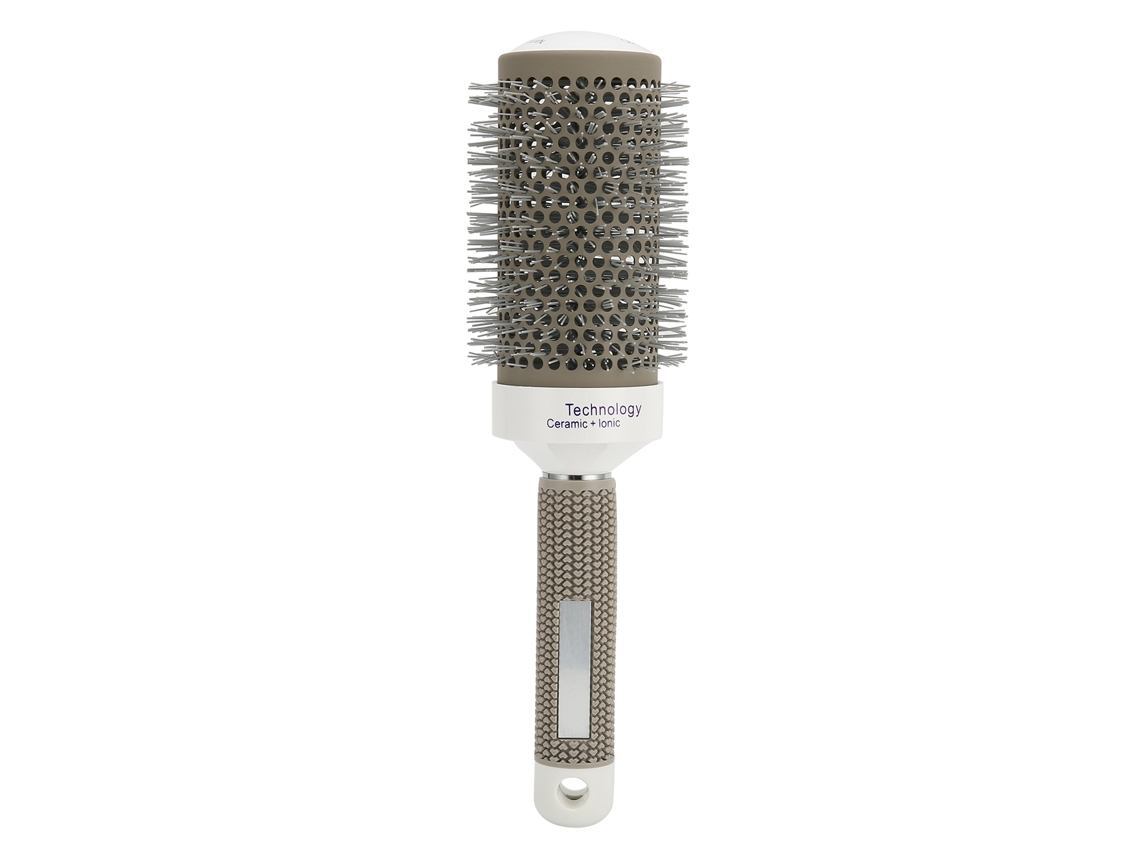Escova de cabelo redonda iônica para secar e modelar com secador.