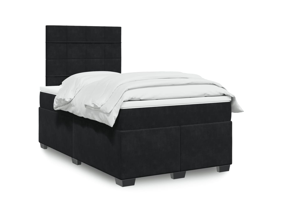 Vidaxl Cama Boxspring com Colchão 120x190 Cm Veludo Preto