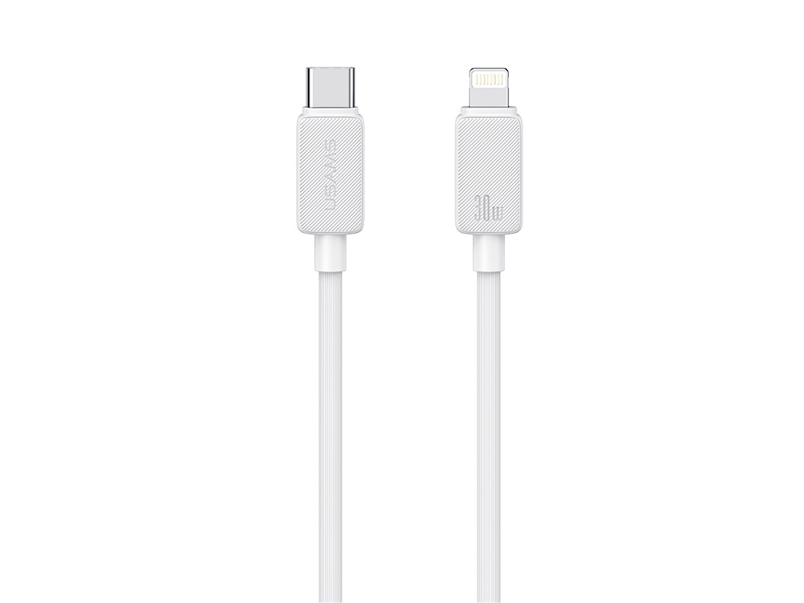 Cable De Carga Usams Us-sj692 De 1 M Y 30 W, Cable De Datos Usb-c A Lightning De 480 Mbps, Cable De Carga Blanco