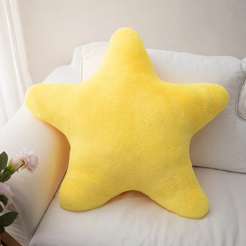 (amarelo, 18 Cm) Almofada Decorativa Em Formato De Estrela, Almofada De Cama Macia E Aveludada