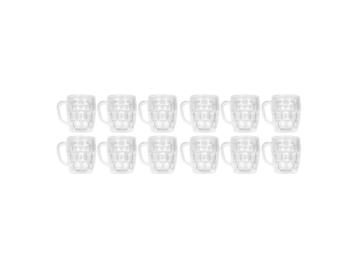 Ats mini Vasos de Cerveza Simulación Transparentes Miniatura para Casa de Muñecas Fiesta Picnic 12pcs