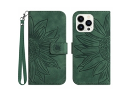 Capa Padrão Flores Pega Para Iphone 15 Pro Pele Sintética Multicor