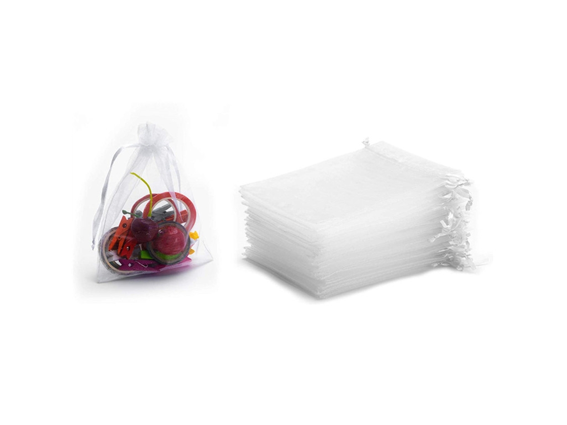 Sacos De Organza 7x9 Cm Embalagem Com 50 White