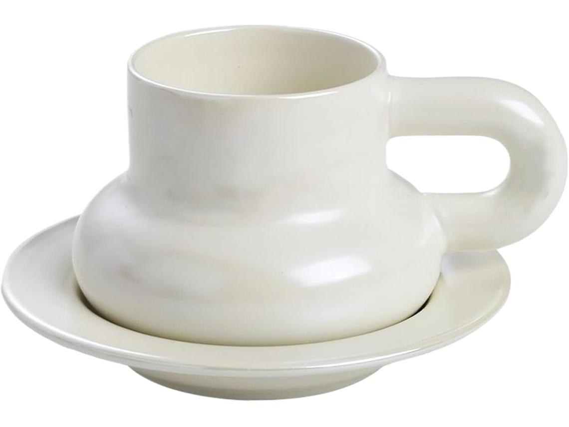 Caneca De Café De Cerâmica Com Alça Ergonômica, Reutilizável E Elegante.