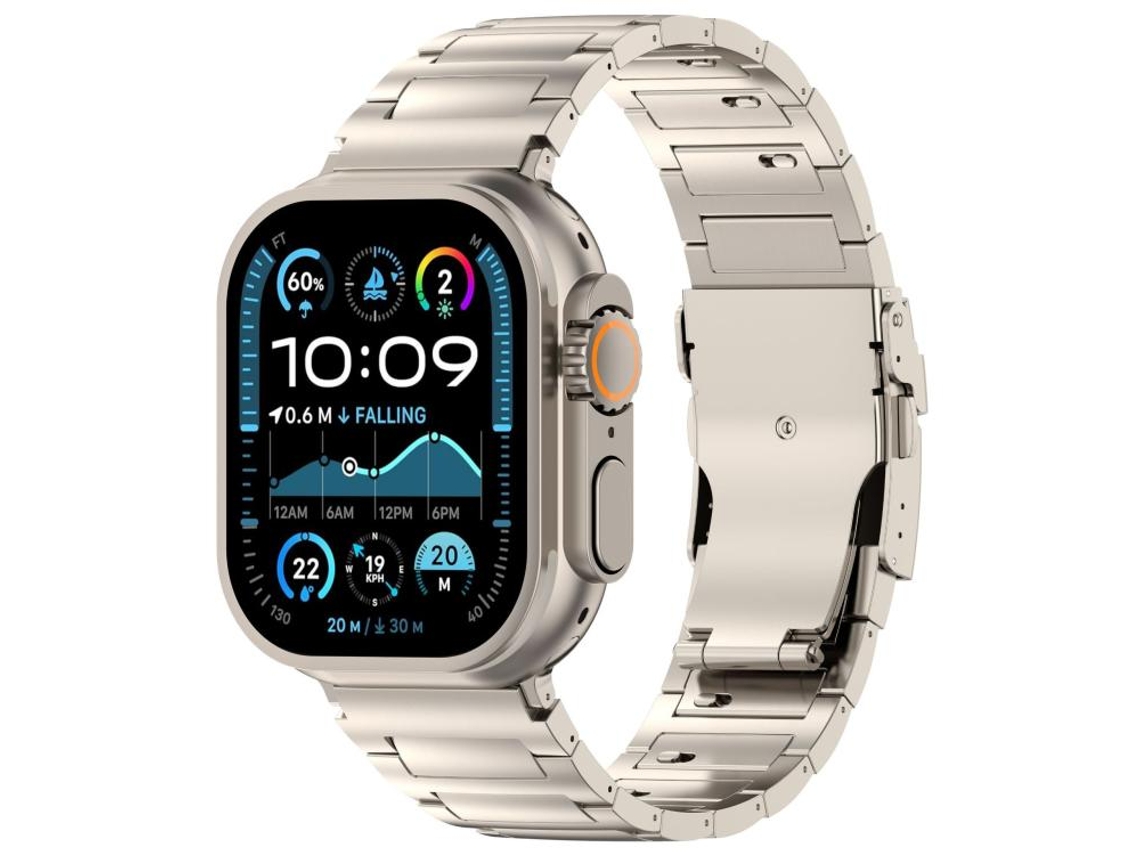 Bracelete para Apple Watch 46/49/45/44mm Liga de Titânio com Fecho de Segurança I Liberação Rápida Titânio XIAOMOYU