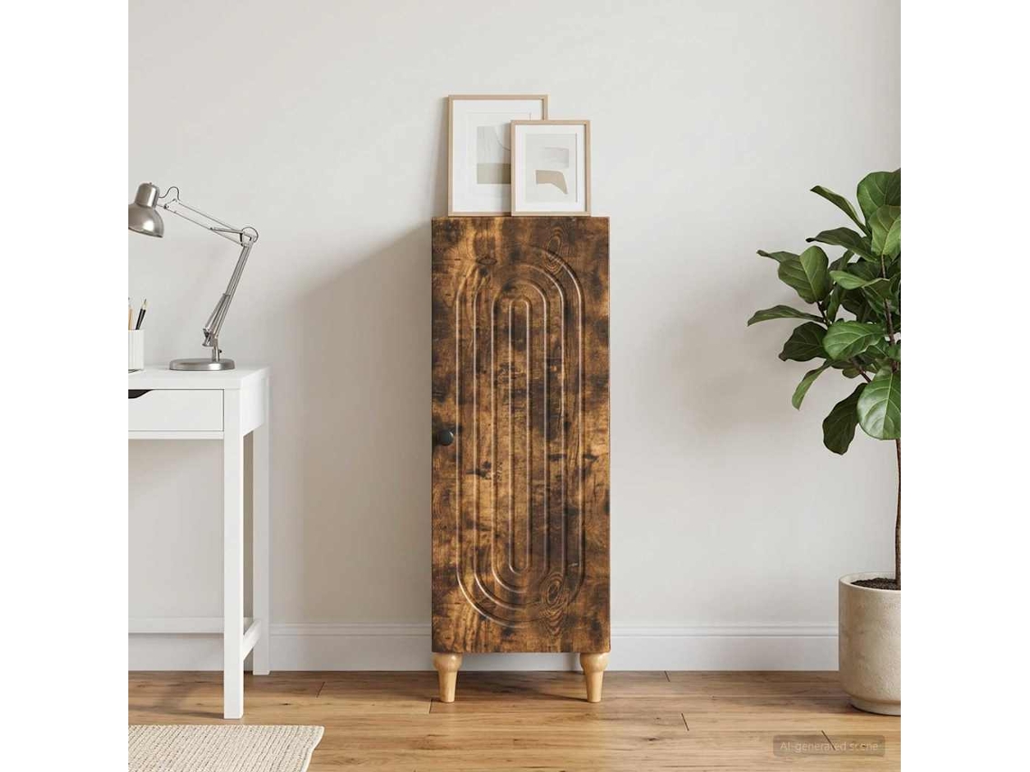Vidaxl Buffet Carvalho Fumado 33 X 34,5 X 90 Cm Derivados De Madeira