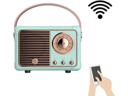 Alto Falante Bluetooth Estilo Retrô, Design Clássico De Rádio De Estilo Antigo, Azul Claro Yizhood