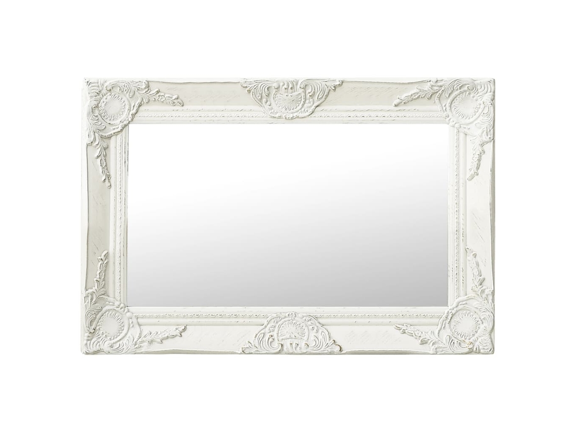 Vidaxl Espelho De Parede Estilo Barroco 60x40 Cm Branco