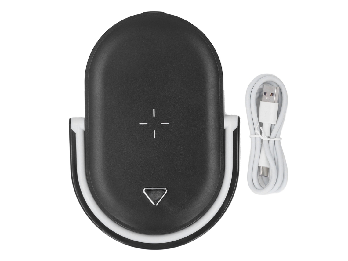 Carregador sem fio rápido de 15 W, luz noturna dobrável e suporte para celular.