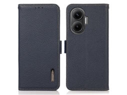 Capa De Couro De Vaca Genuíno Com Bloqueio Rfid Azul Para Xiaomi Redmi Turbo 4 Pro 5g Poco F7 5g