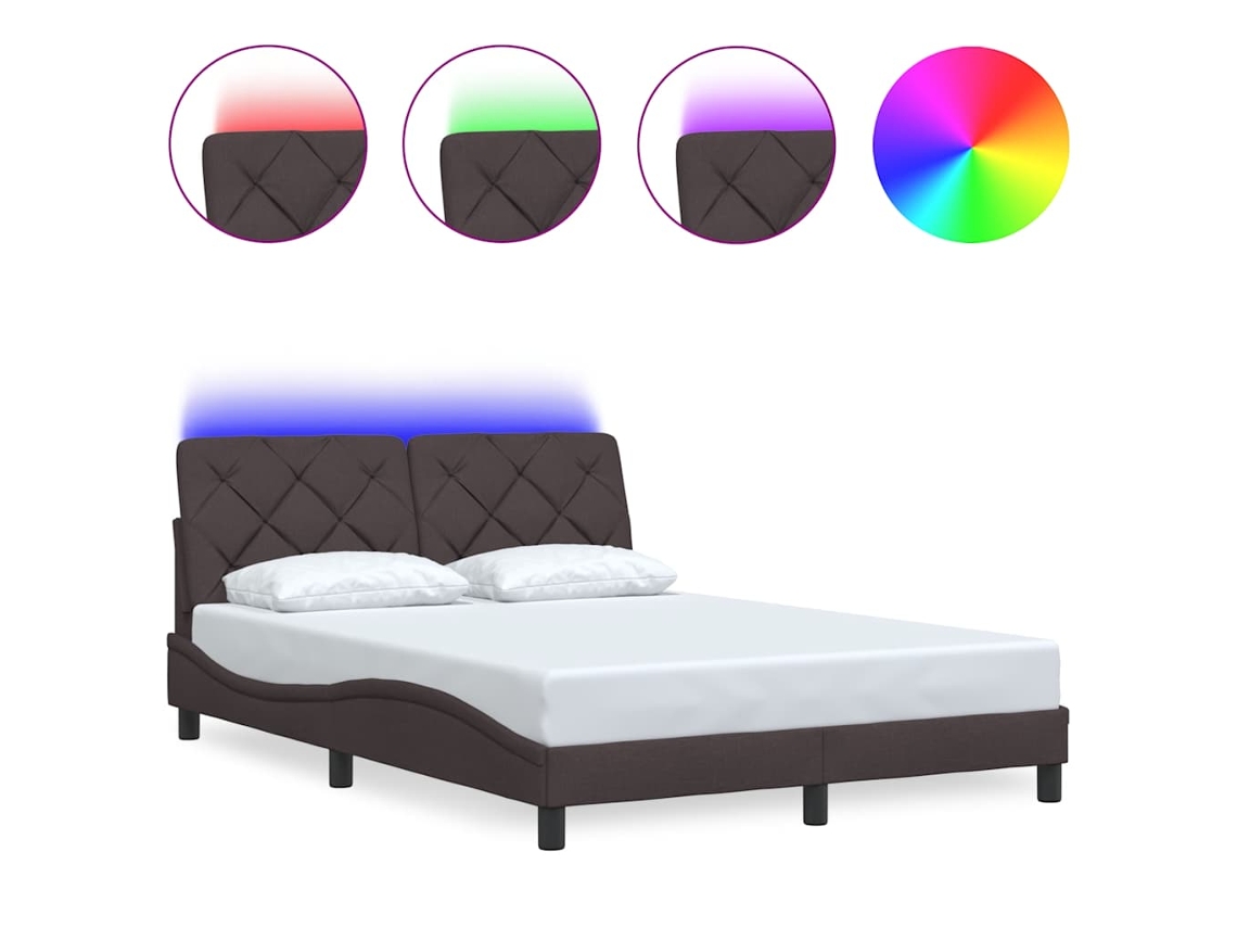 Bed Frame, Bed Frames Vidaxl Marrom Tecido (120 X 200 Cm)