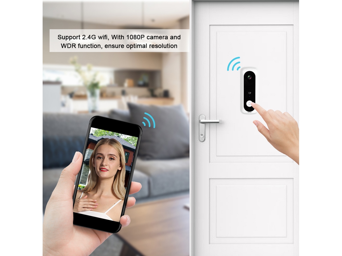 Lurelia Videoporteiro Inteligente, 1080p, Wi-fi 2,4ghz, Visão Noturna, Sensor Pir, Wdr, Nuvem