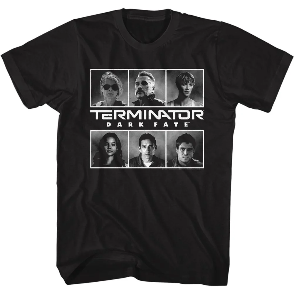 Rockinstone Terminator Dark Fate Groupshot Black Adult T-shirt Size:m