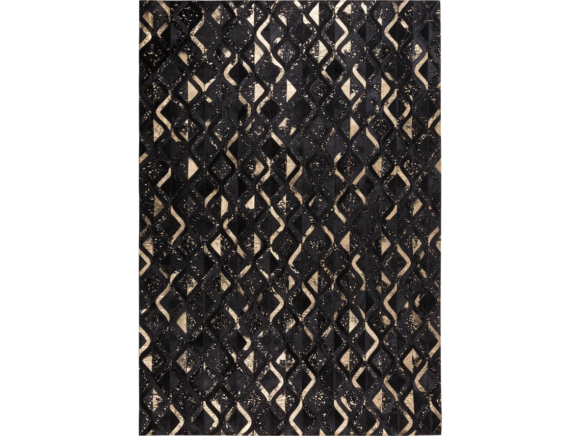 Tapete Develi (Preto - Pele Genuína - 160x230x1 cm)