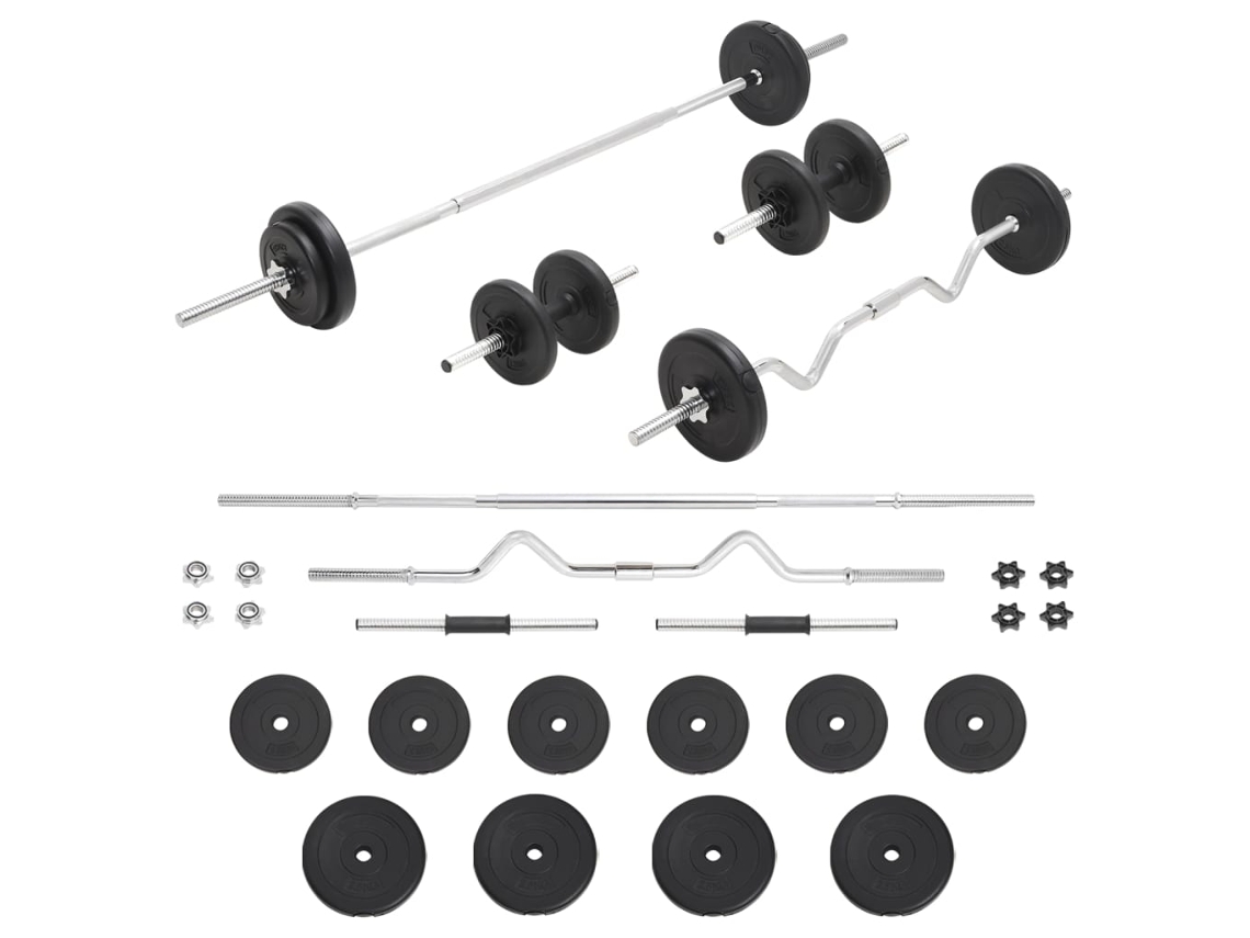 Vidaxl Conjunto De Barras E Discos 30 Kg