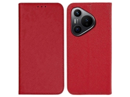Compre Capa Flip De Couro Com Textura Cruzada Para Huawei Pura 70, Capa Com Absorção Magnética, Vermelha