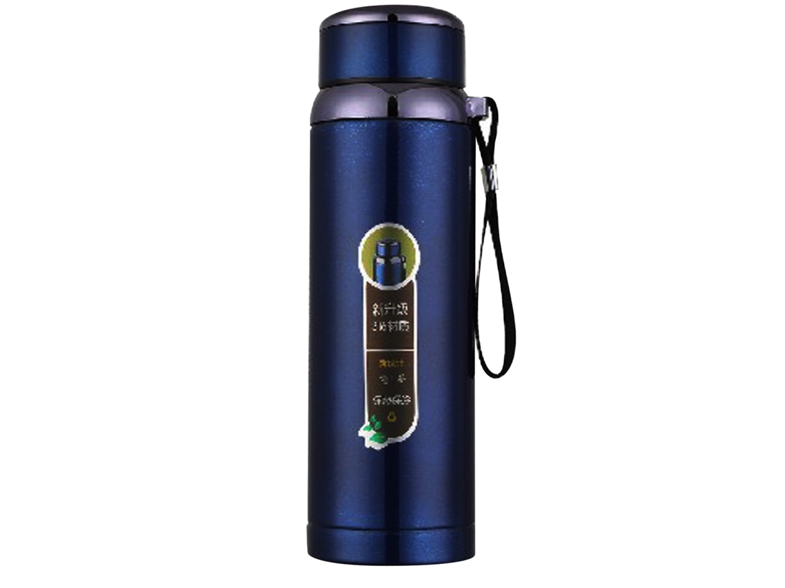 Garrafa Isolada Inox 1000ml Boca Larga com Filtro Azul