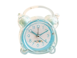 Reloj Alarma Niños Diseño Cartoon Doble Campana Abs Silencioso Para Dormitorio Azul