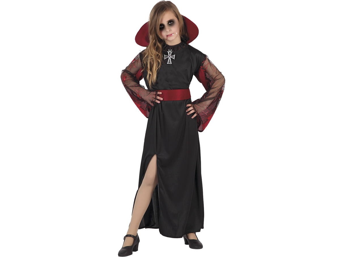Fato de Menina DISFRAZZES Vampira Com Gola (Tam: 10 a 12 anos)