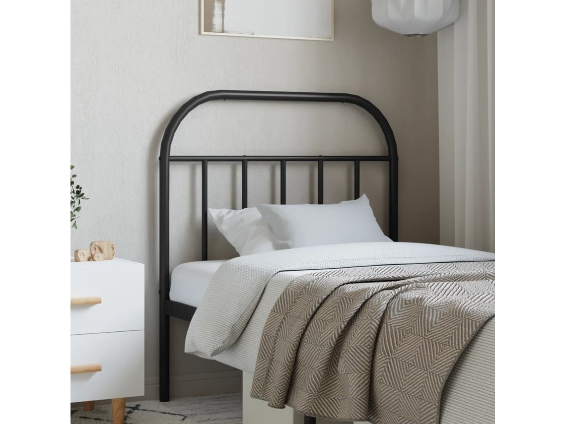 Vidaxl Cabeceira De Substituição 80 Cm Metal Preto