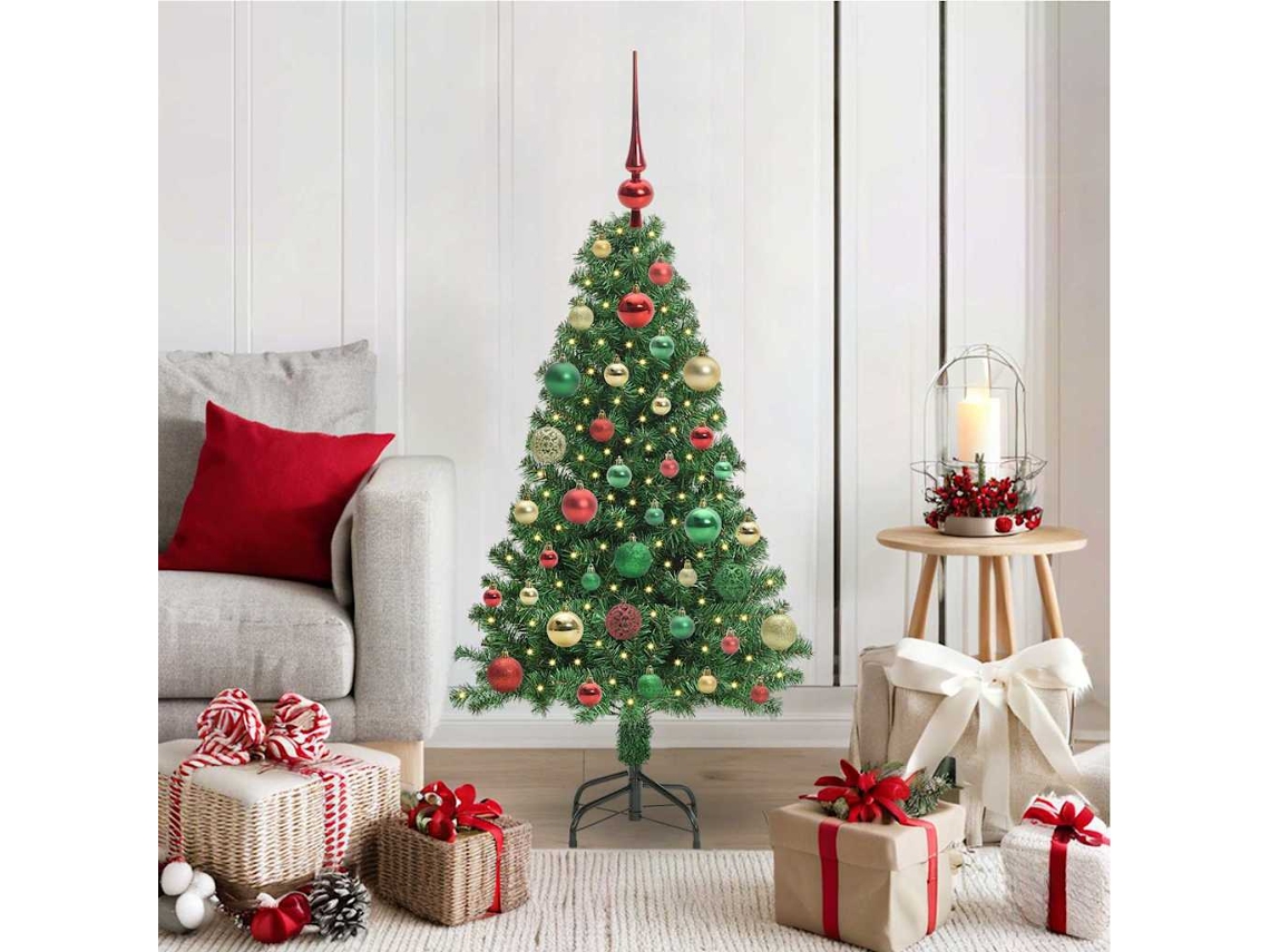 Vidaxl Árvore De Natal Artificial Verde 120 Cm Pvc, Aço E Plástico