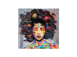 Quadro De Aquarela Estilo Afro Americano 40x40cm