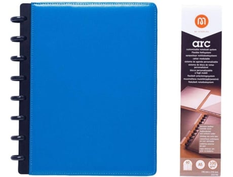 Caderno Inteligente M BY STAPLES Arc Azul (A5 - Pautado - 60 Folhas)