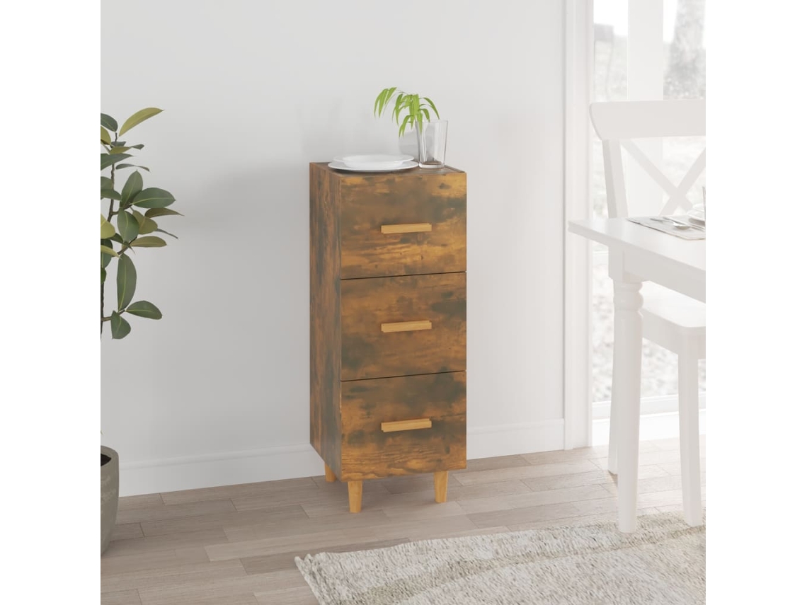 Aparador 34,5x34x90 cm Madera Procesada Color Roble Ahumado