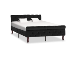Estrutura De Cama 120x200 Cm Veludo Preto