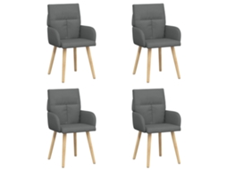 Conjunto 4 Móveis De Jantar Vidaxl Cinzento Escuro Tecido (60 X 56 X 96 Cm)