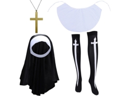 Fantasia de Freira Feminina 2025, Conjunto Completo para Halloween e Festas Temáticas
