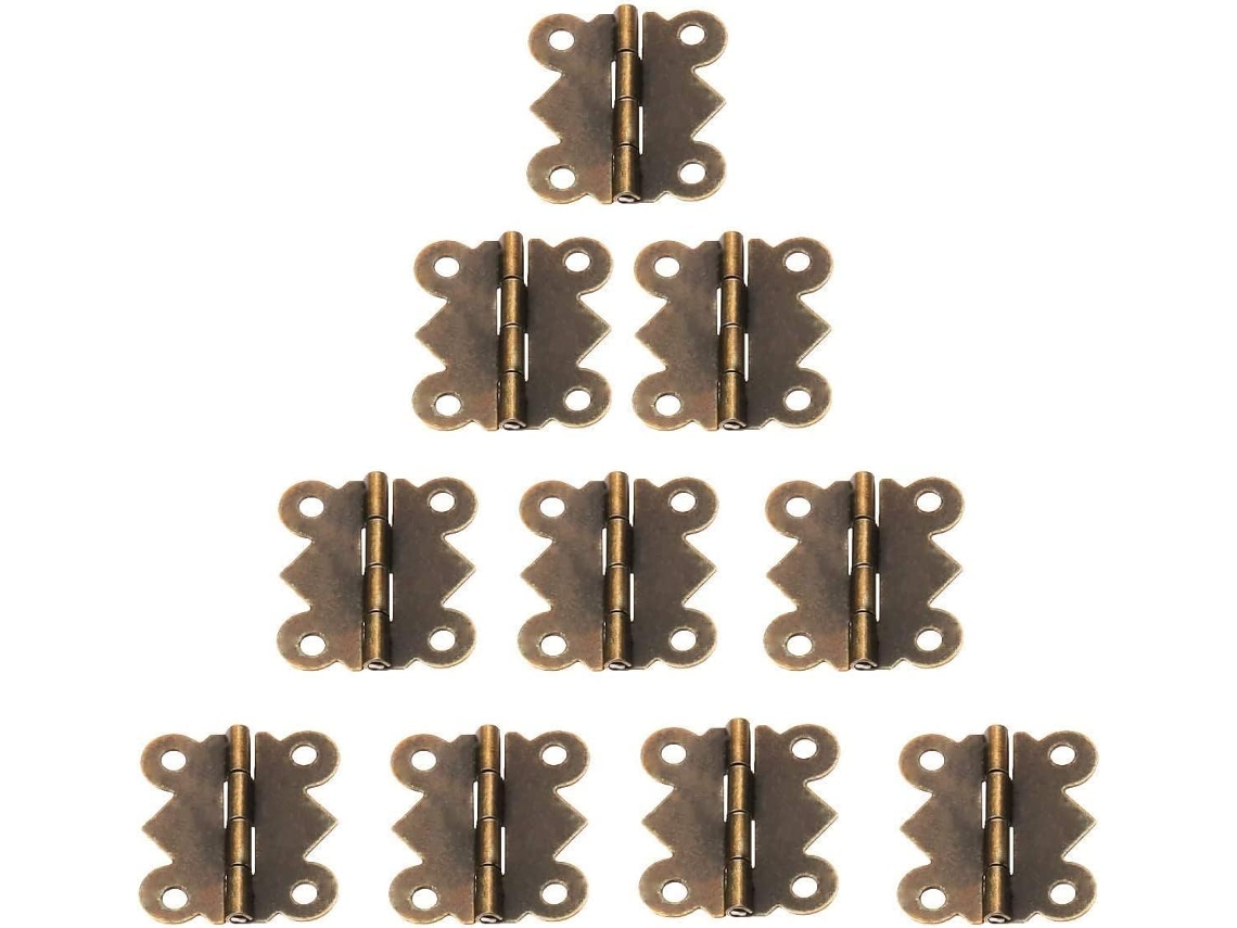 Dobradiça De Topo Para Armário, Dobradiças Para Portas Dobráveis, 20 Peças, Mini Dobradiça Borboleta 25x20mm, Bronze