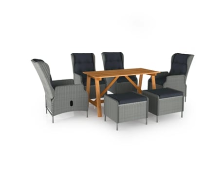 Conjunto de Refeição com 7 Peças (140 x 70 x 73,5 - Cinzento)