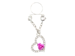 Anel De Mamilo Circular Aço Inoxidável Com Strass
