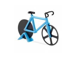 Relaxdays Cortador De Pizza Em Forma De Bicicleta, Divertido, Lâminas Em Aço Inoxidável Para Pizza E Massa, Azul